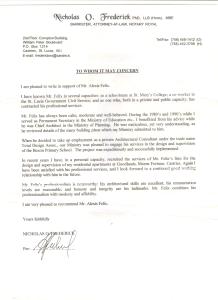 rec om from dr n frederick